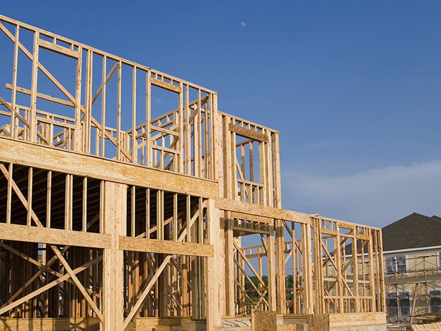 Two-storey timber house frame
